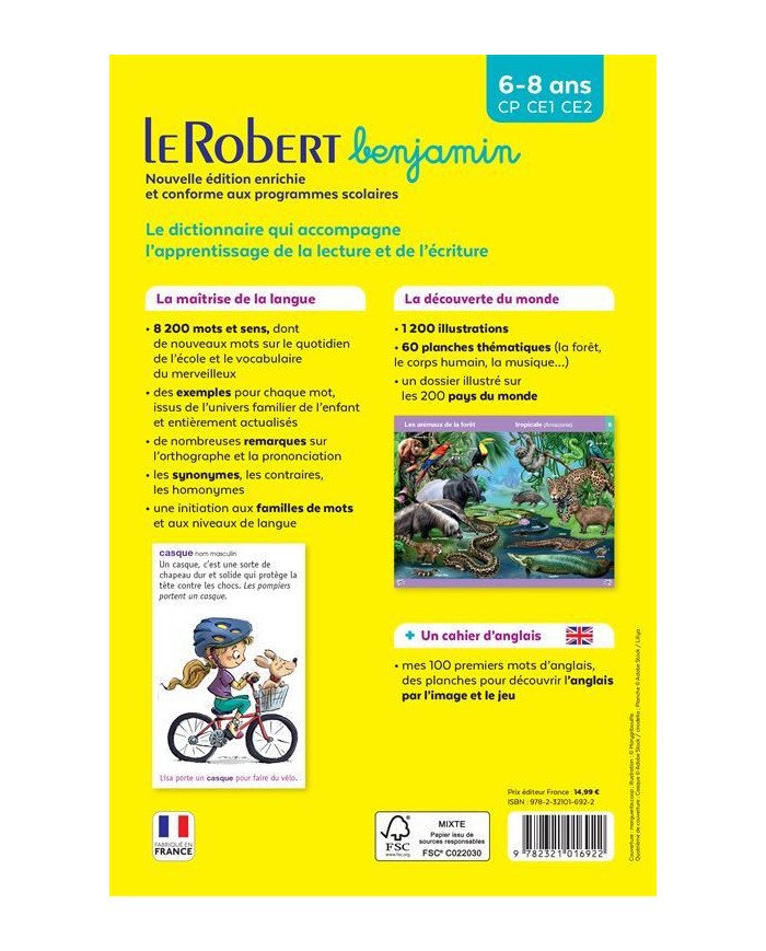 Le Robert benjamin - Mon premier dictionnaire 6/8 ans CP-CE1-CE2