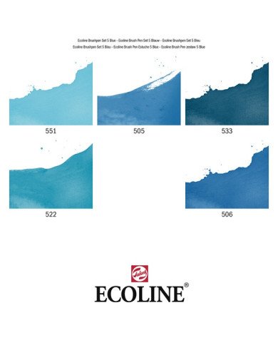 Le Libr'air - Coffret Brush Pen Bleu Ecoline - Talens - Tunisie