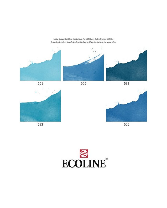Le Libr'air - Coffret Brush Pen Bleu Ecoline - Talens - Tunisie