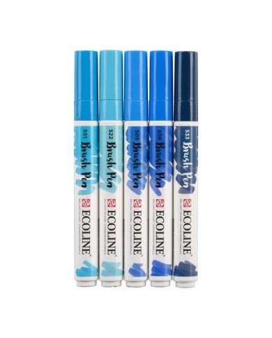 Le Libr'air - Coffret Brush Pen Bleu Ecoline - Talens - Tunisie