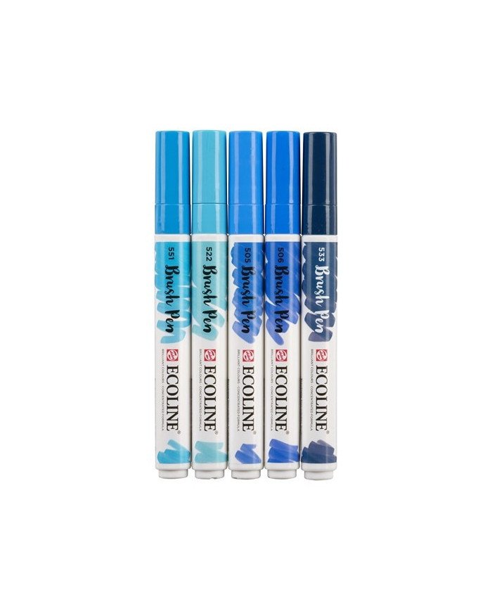 Le Libr'air - Coffret Brush Pen Bleu Ecoline - Talens - Tunisie