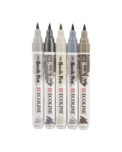 Le Libr'air - Coffret Brush Pen Gris Ecoline - Talens - Tunisie