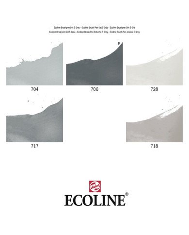 Le Libr'air - Coffret Brush Pen Gris Ecoline - Talens - Tunisie