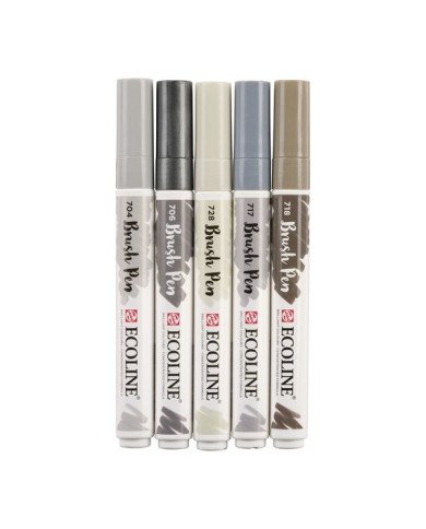 Le Libr'air - Coffret Brush Pen Gris Ecoline - Talens - Tunisie