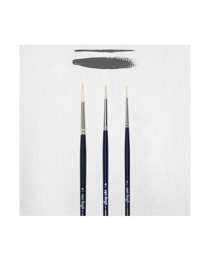 Le Libr'air - Set de 3 pinceaux pour huile / acrylique série 211 No. 2-4-6 - Van Gogh - Tunisie