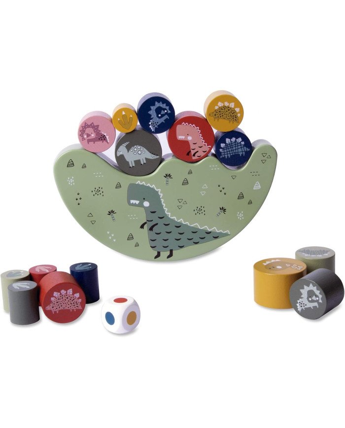 Jeu Équilibre Dinosaure à Balance En Bois 11 Pièces Coloré Jeu Éducatif