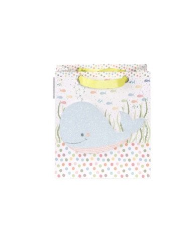 Sac cadeau Artebene bébé dauphin bleu 20x20x11