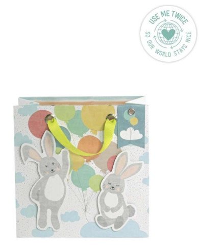 Sac cadeau Artebene bébé lapin 20x20x11cm