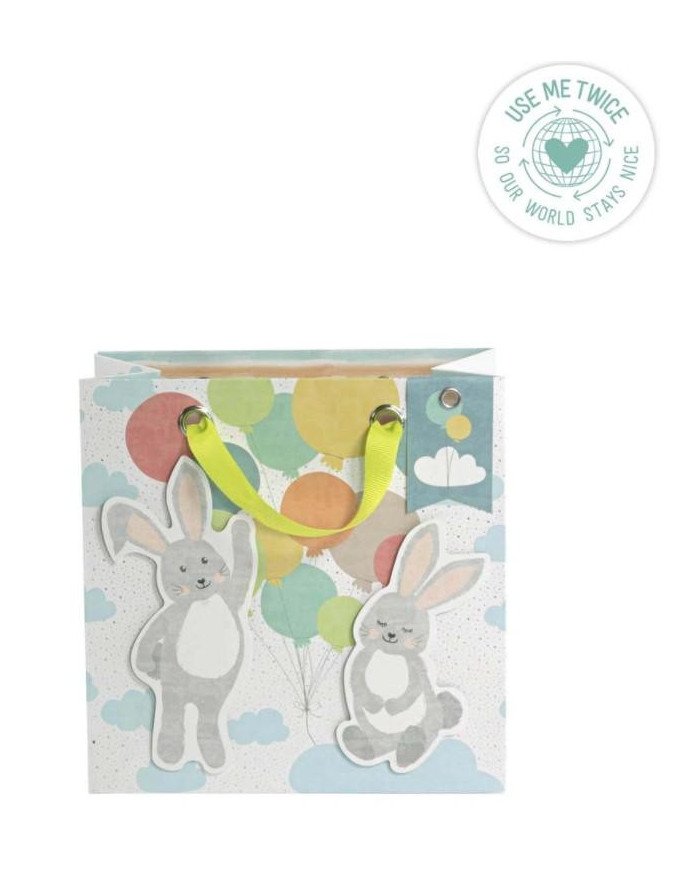 Sac cadeau Artebene bébé lapin 20x20x11cm