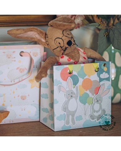 Sac cadeau Artebene bébé lapin 20x20x11cm