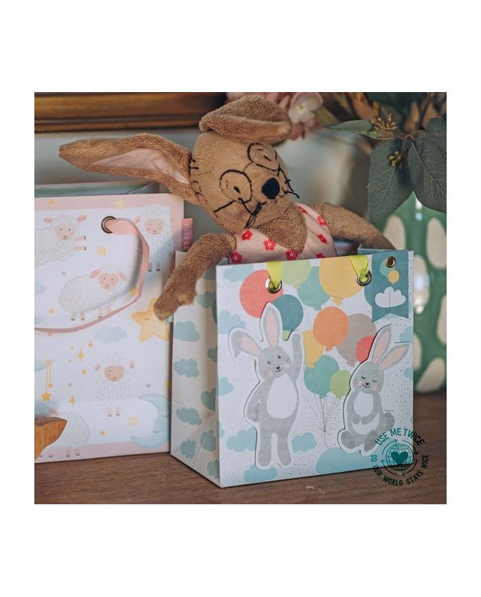Sac cadeau Artebene bébé lapin 20x20x11cm