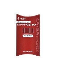 Set De 3 Cartouches Roller Encre Liquide V5 / V7 Rouge - Pilot