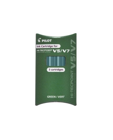 Set De 3 Cartouches Roller Encre Liquide V5 / V7 Vert - Pilot Set De 3 Cartouches Roller Encre Liquide V5 / V7 Vert - Pilot