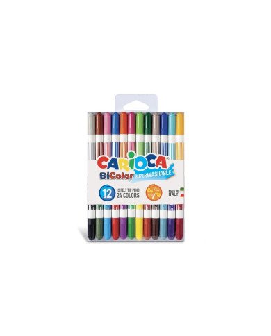 Paquet De 12 Feutres A Double Pointe Bicolore CARIOCA Paquet De 12 Feutres A Double Pointe Bicolore CARIOCA
