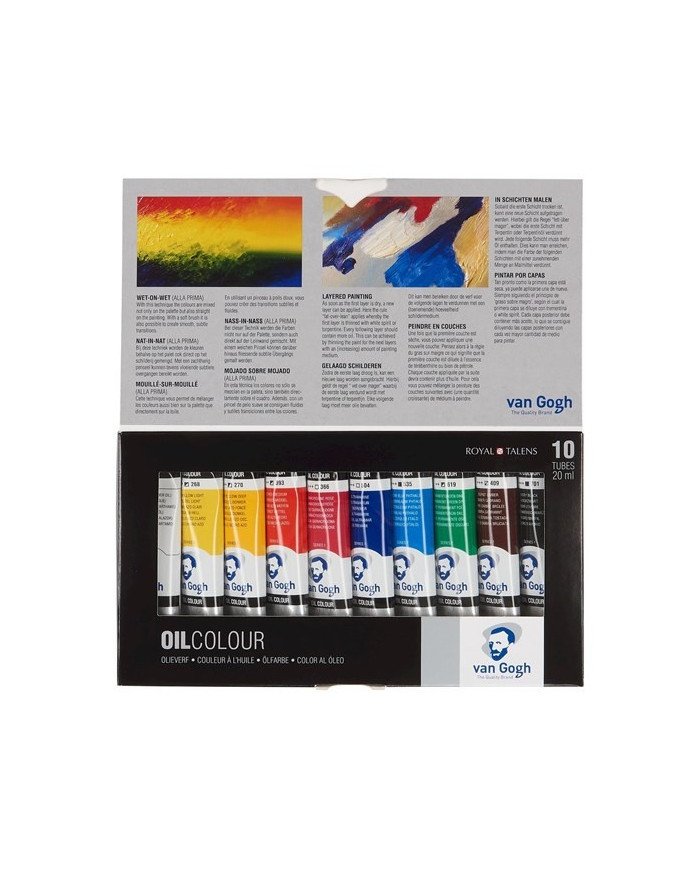 Le Libr'air - Set de Base Couleurs à l'huile Avec 10 Couleurs en tubes de 20 ml - Van Gogh - Tunisie