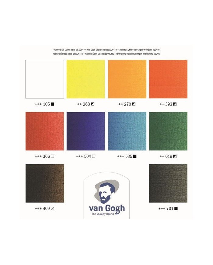 Le Libr'air - Set de Base Couleurs à l'huile Avec 10 Couleurs en tubes de 20 ml - Van Gogh - Tunisie