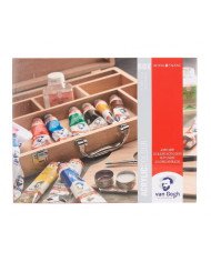 Van Gogh Set de base couleurs acryliques dans une boîte en bois, avec 10 couleurs en tubes de 40 ml + accessoires