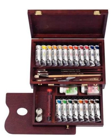 Rembrandt Couleurs acrylique set coffret bois Master | 20 x 40 ml + accessoires Rembrandt Couleurs acrylique set coffret bois Master | 20 x 40 ml + accessoires