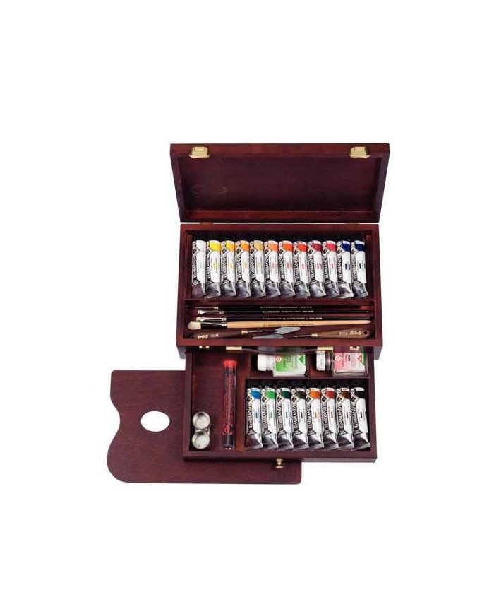 Rembrandt Couleurs acrylique set coffret bois Master | 20 x 40 ml + accessoires