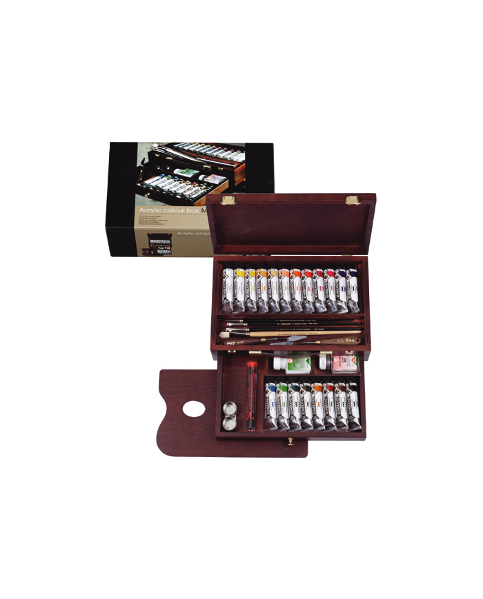 Rembrandt Couleurs acrylique set coffret bois Master | 20 x 40 ml + accessoires