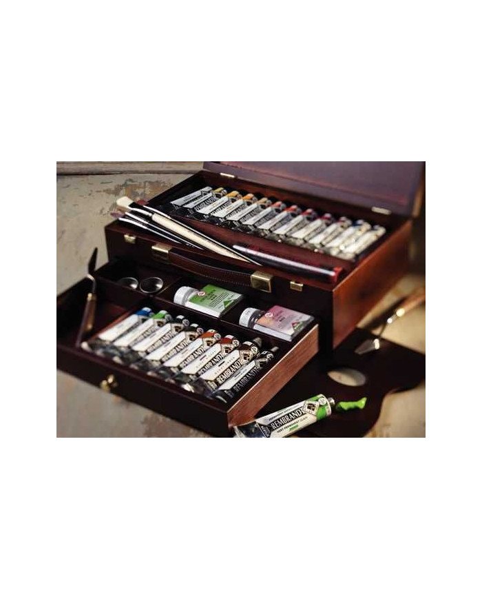 Rembrandt Couleurs acrylique set coffret bois Master | 20 x 40 ml + accessoires