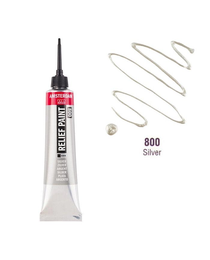 Amsterdam Peinture Relief Tube 20 ml Argent 800