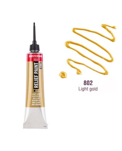 Amsterdam Peinture Relief Tube 20 ml Or clair 802