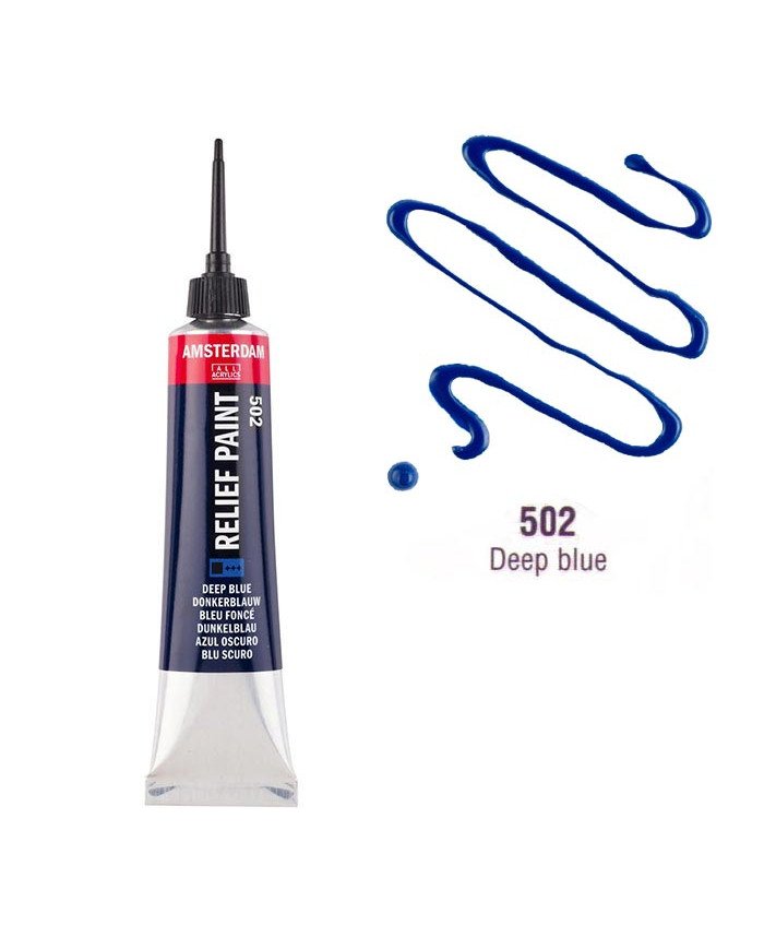 Amsterdam Peinture Relief Tube 20 ml Bleu Foncé 502