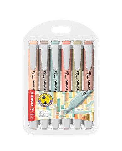 Surligneurs pointe fine - STABILO swing cool 6 couleurs