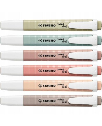 Surligneurs pointe fine - STABILO swing cool 6 couleurs