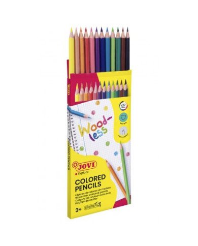 Lot de 12 crayons de couleur sans bois JOVI Lot de 12 crayons de couleur sans bois JOVI