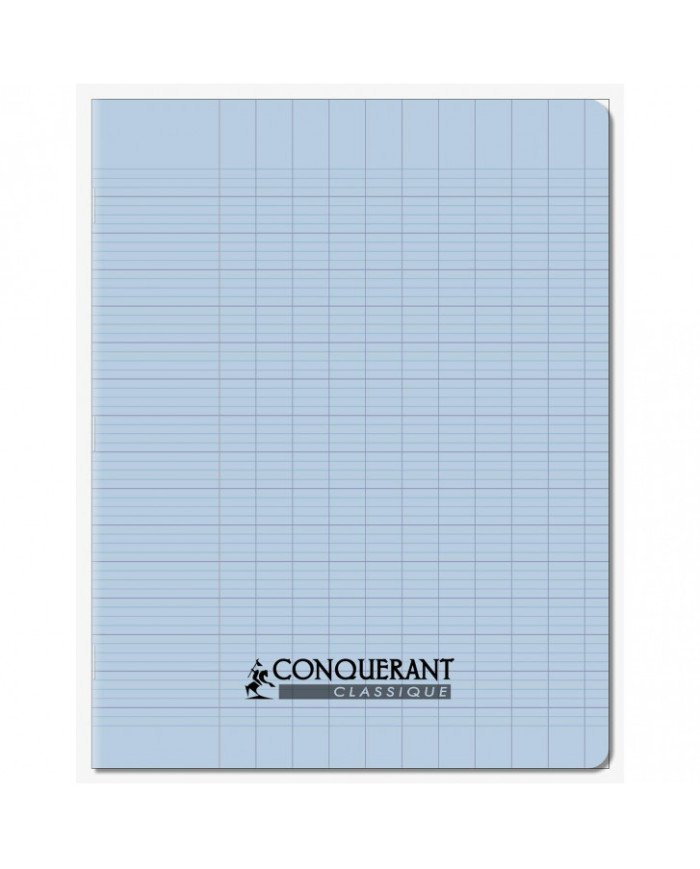 Cahier CONQUERANT PP 17*22 96P 90G bleu clair