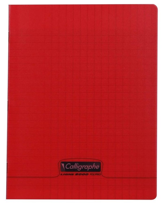 Cahier 17*22 PP CALLIGRAPHE 90G 192P Rouge