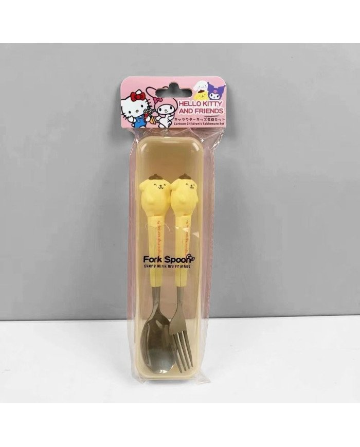 Set Cuillère Et Fourchette Jaune