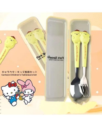 Set Cuillère Et Fourchette Jaune