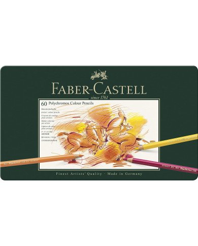 Crayons de couleur Polychromos boîte métal de 60 pièces Faber-Castell