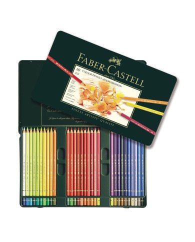 Crayons de couleur Polychromos boîte métal de 60 pièces Faber-Castell