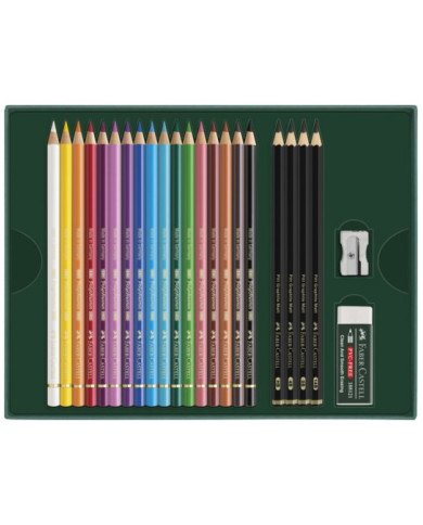 Polychromos & Pitt Graphite Matt coffret cadeau 17 pièces Faber-Castell