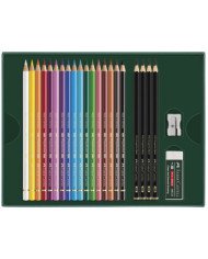 Polychromos & Pitt Graphite Matt coffret cadeau 17 pièces Faber-Castell