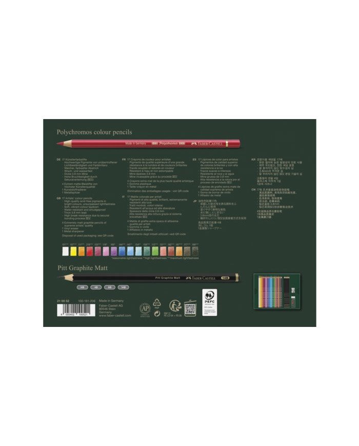 Polychromos & Pitt Graphite Matt coffret cadeau 17 pièces Faber-Castell