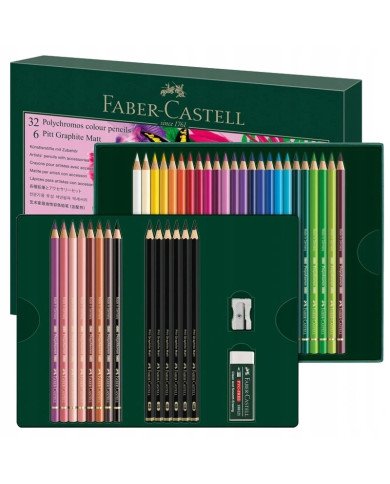 Polychromos & Pitt Graphite Matt coffret cadeau 40 pièces Faber-Castell Polychromos & Pitt Graphite Matt coffret cadeau 40 pièces Faber-Castell