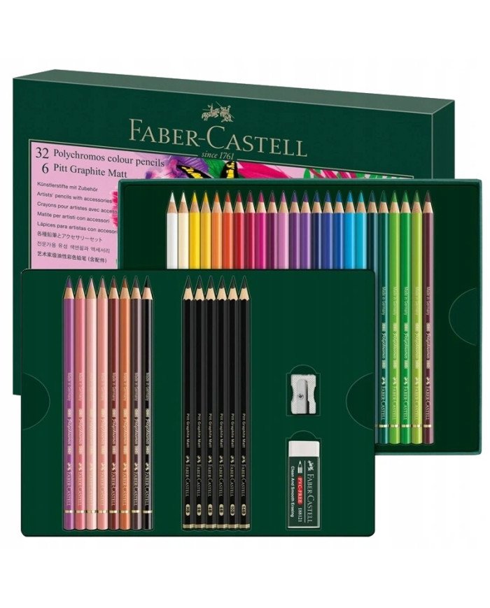 Polychromos & Pitt Graphite Matt coffret cadeau 40 pièces Faber-Castell