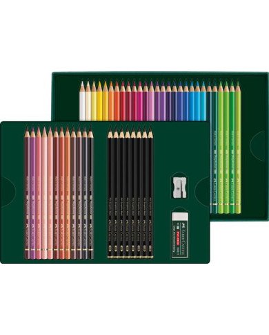 Polychromos & Pitt Graphite Matt coffret cadeau 50 pièces Faber-Castell