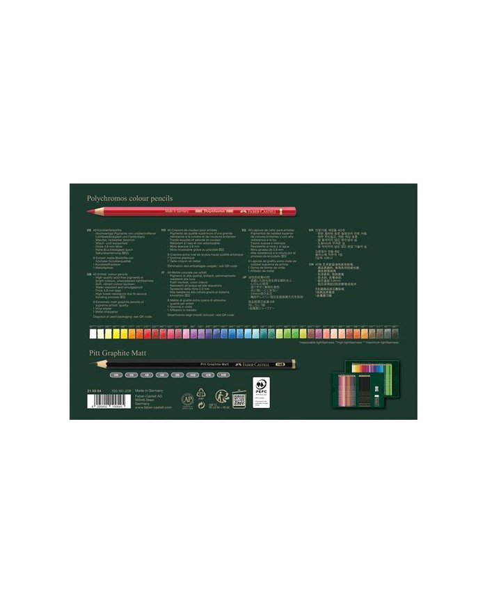 Polychromos & Pitt Graphite Matt coffret cadeau 50 pièces Faber-Castell