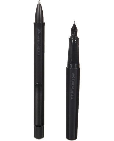 Set Stylo-plume M Stylo-bille Hexo noir Faber-Castell Set Stylo-plume M Stylo-bille Hexo noir Faber-Castell