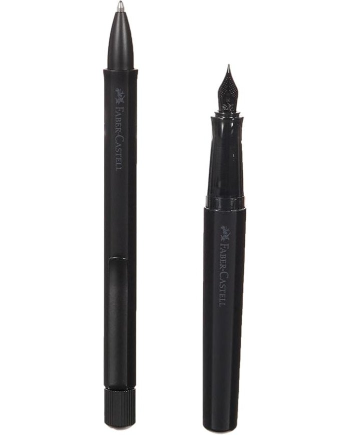 Set Stylo-plume M Stylo-bille Hexo noir Faber-Castell Set Stylo-plume M Stylo-bille Hexo noir Faber-Castell