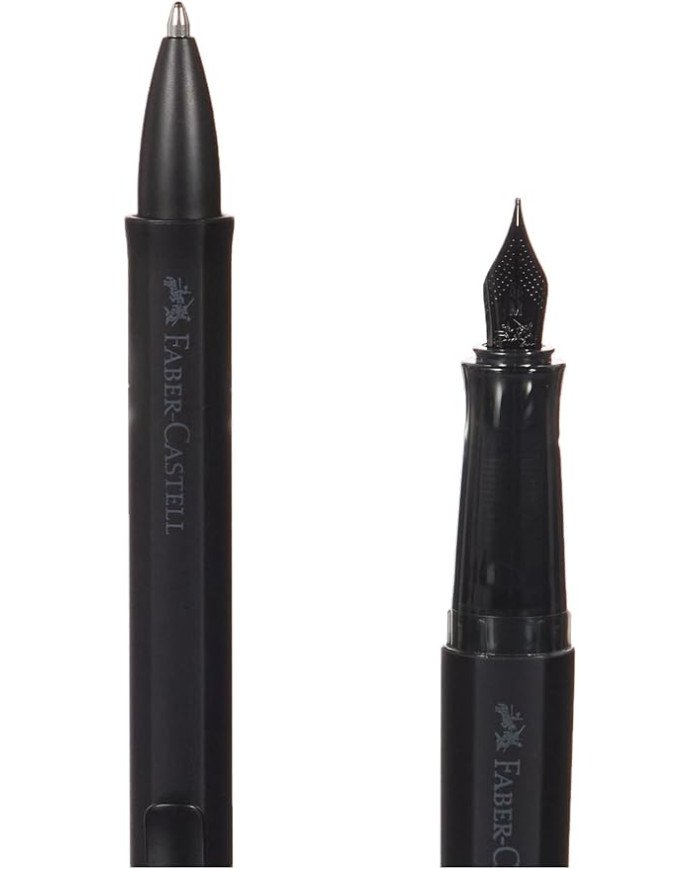 Set Stylo-plume M Stylo-bille Hexo noir Faber-Castell Set Stylo-plume M Stylo-bille Hexo noir Faber-Castell