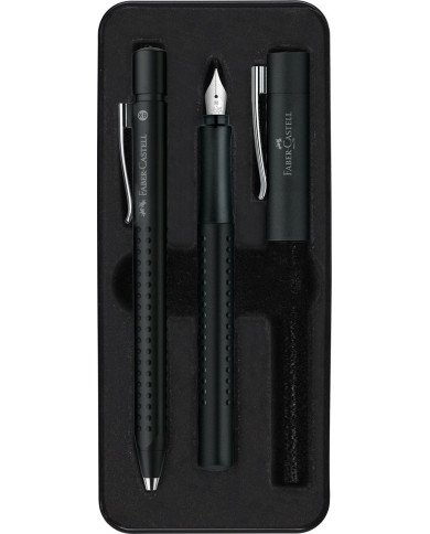 Ensemble Grip 2011 noir : stylo plume M + style à bille Faber-Castell