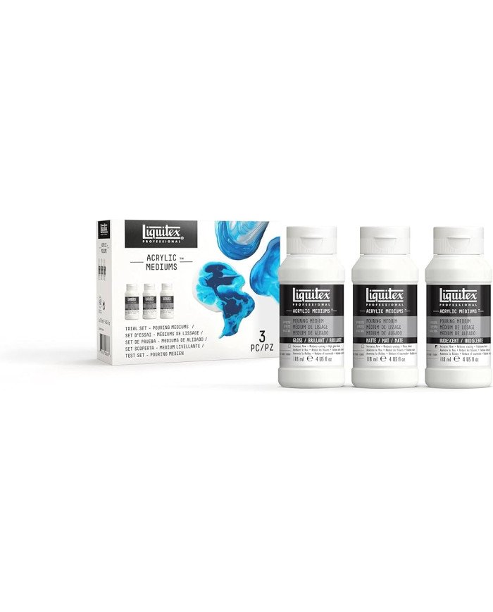 Set d'essai médiums acryliques - Pouring 3x118 ml - Liquitex