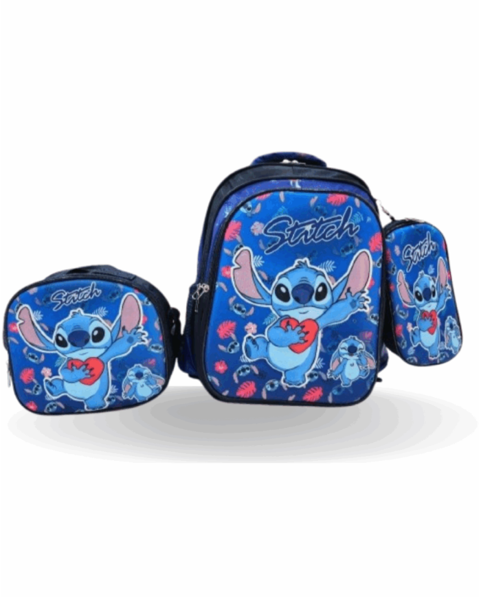 Sac A Roulette scolaire Stitch 4 Pièces